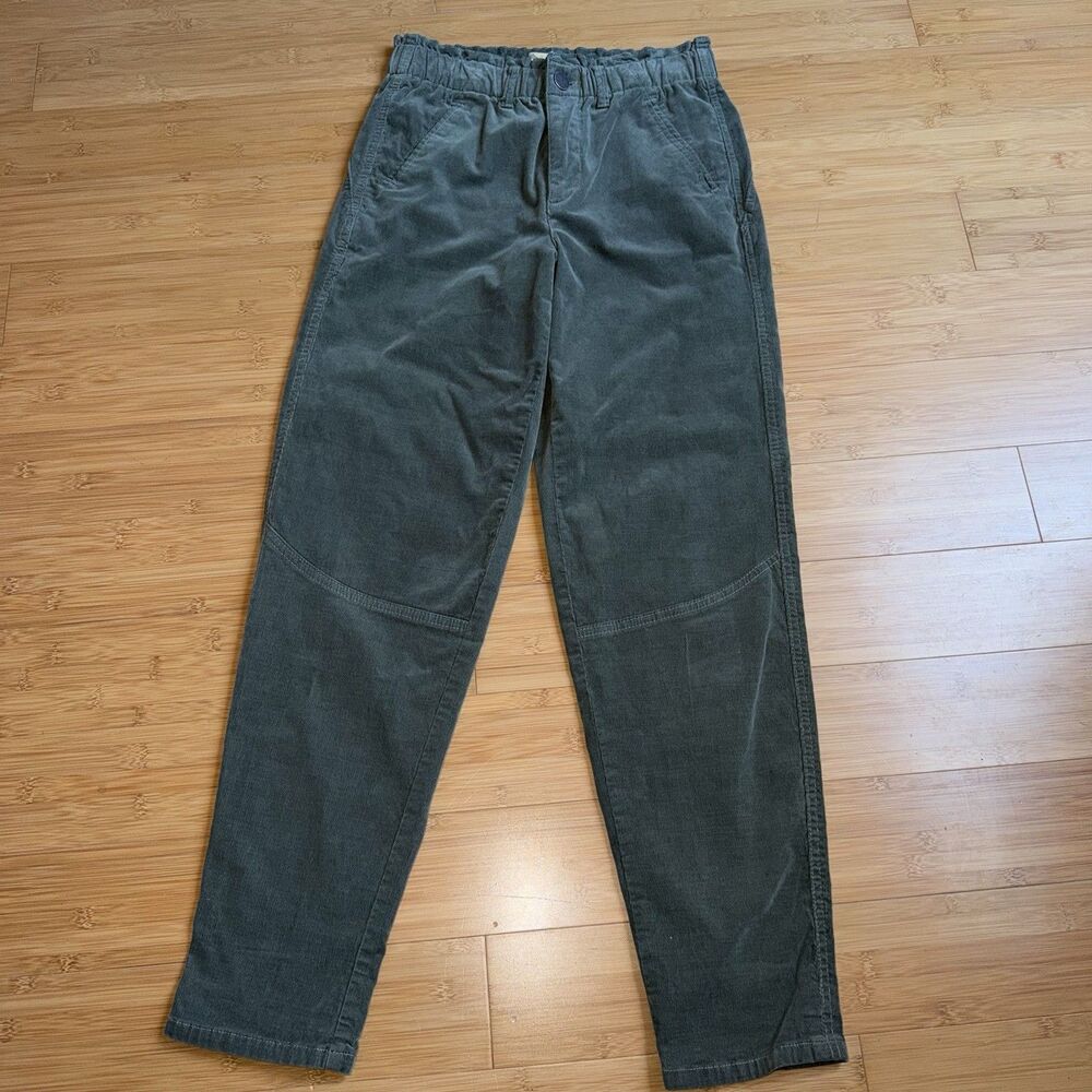 Democracy Ab Technology Corduroy Pants Sz 2 Paperbag Waist Green Tapered Utility
